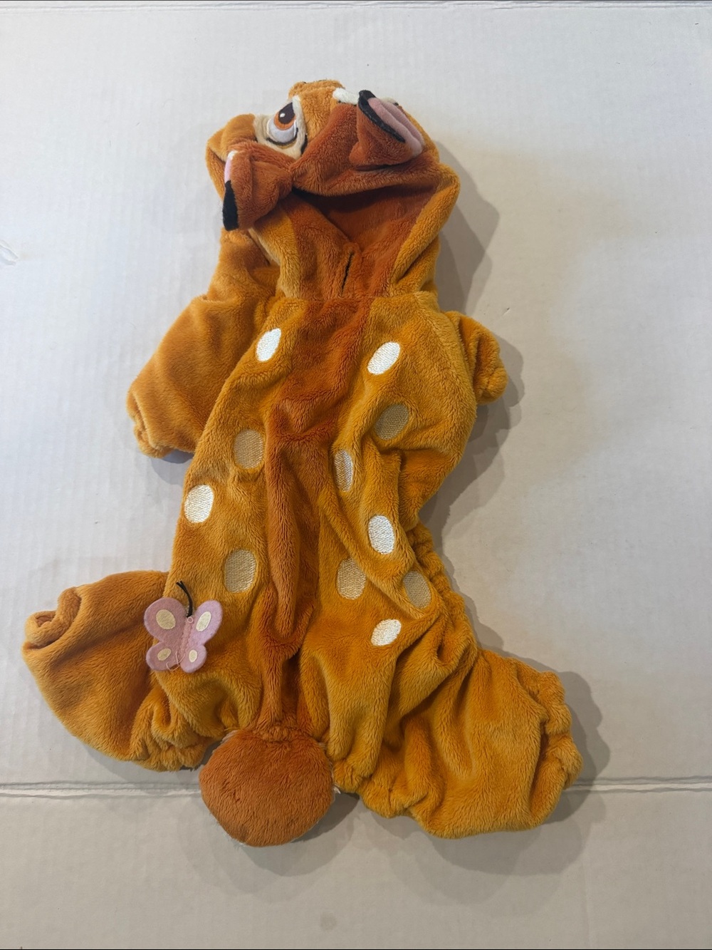 Dog Bambi costume Orange Fawn One-Piece Animal Costume - Plush Hooded Bodysuit